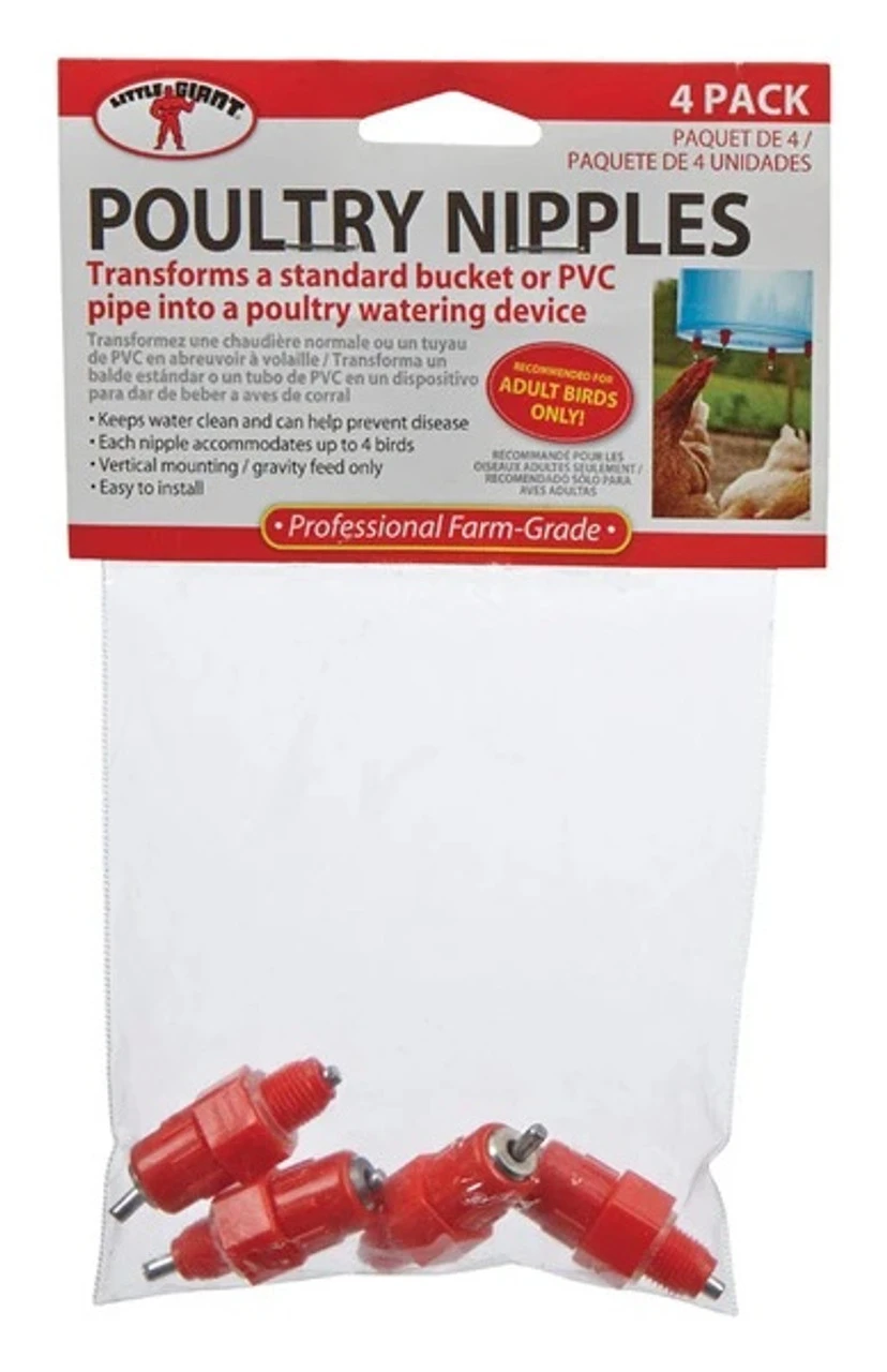 Miller Poultry Nipples, 4 Pack
