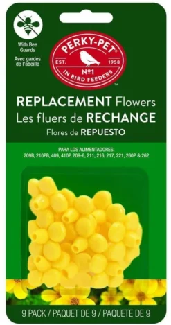 Perky Pet Yellow Repalcement Flowers, 9pc