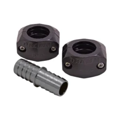 Dramm 5/8-Inch Hose Splice Set With Nickel Plated Brass And Metal Clamps