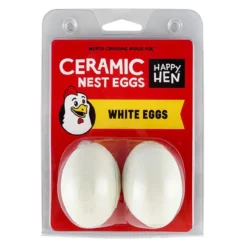 Happy Hen Ceramic Nest Eggs, White, 2PK