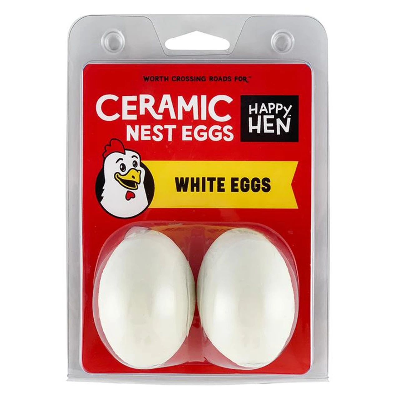 Happy Hen Ceramic Nest Eggs, White, 2PK