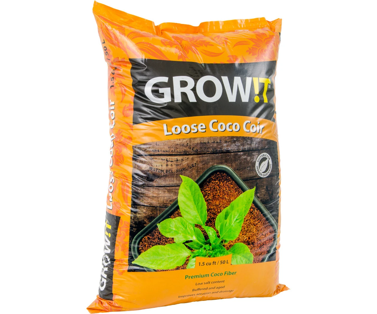 GROW!T Organic Coco Coir Loose Bag, 1.5cf