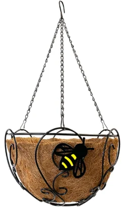 Panacea Bee-Conscious Hanging Basket, Black, 14 Inch