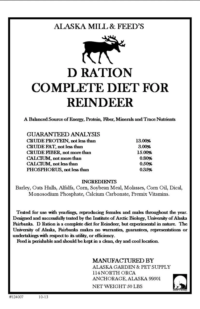 Reindeer D Ration, 50lb - Billede 2