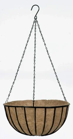 Gardman Black Traditional Hanging Basket & Liner, 14 Inch