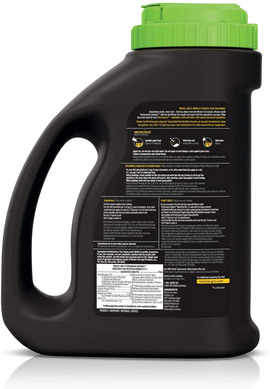 Miracle-Gro Performance Organics Raised Bed Plant Nutrition Granules, 2.5Lb - Billede 2