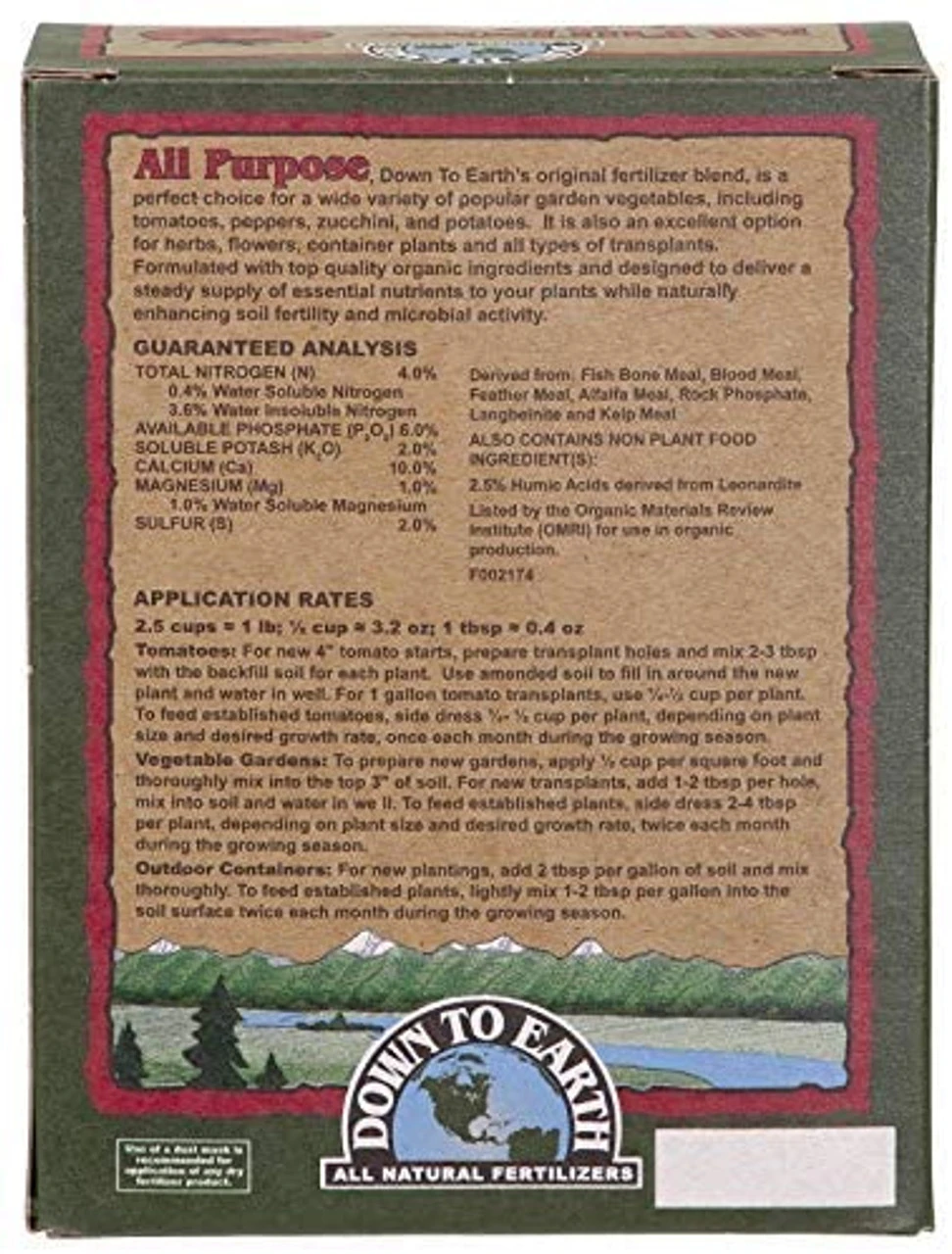 Down To Earth Organic All Purpose Fertilizer Mix 4-6-2 - Billede 4