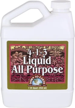 Down To Earth All Purpose Liquid Fertilizer 4-1-3, 1 Quart