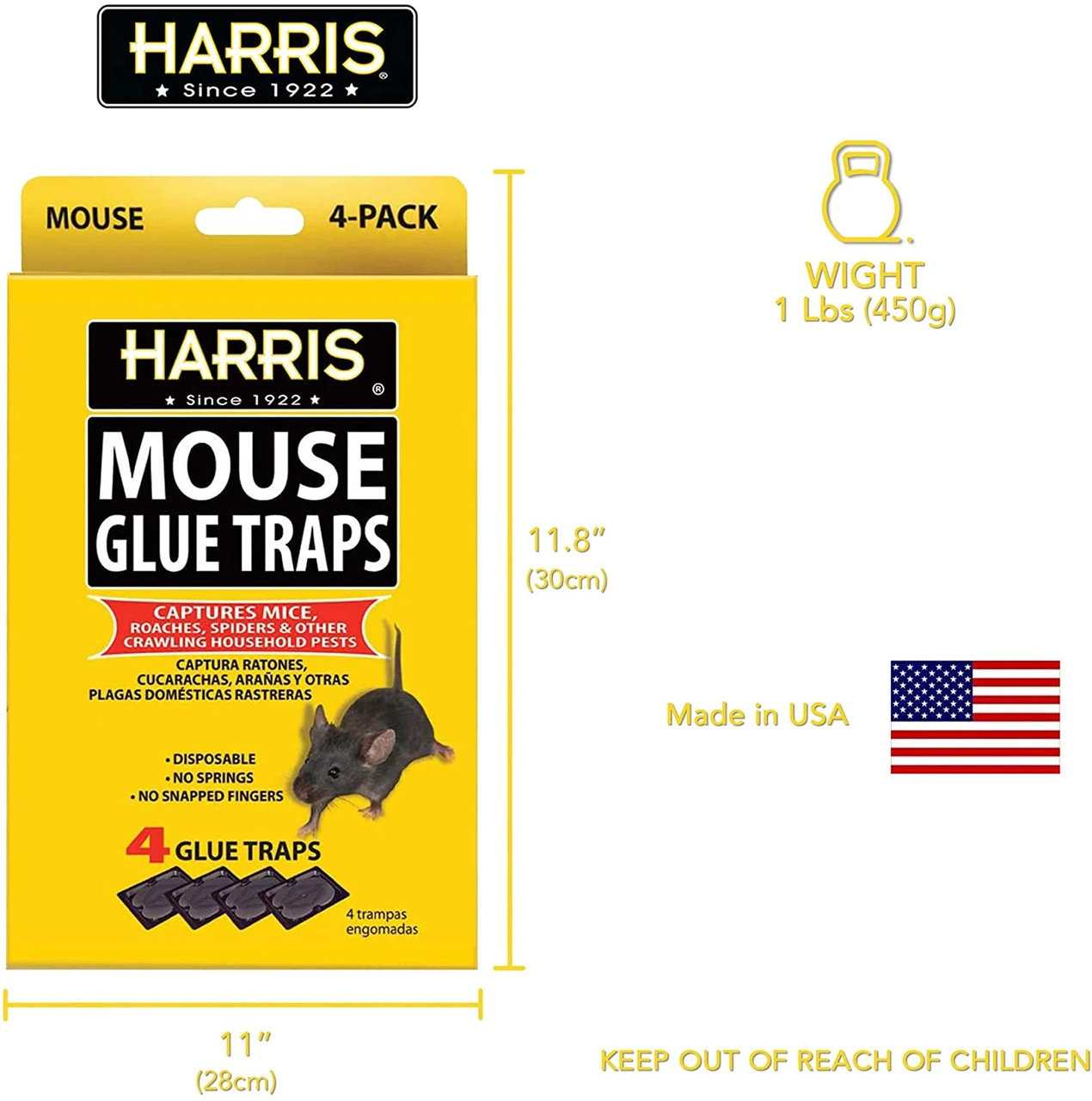 Harris Pre-Baited Mouse Glue Traps, Non-Toxic And Fully Disposable, 4pk - Billede 6