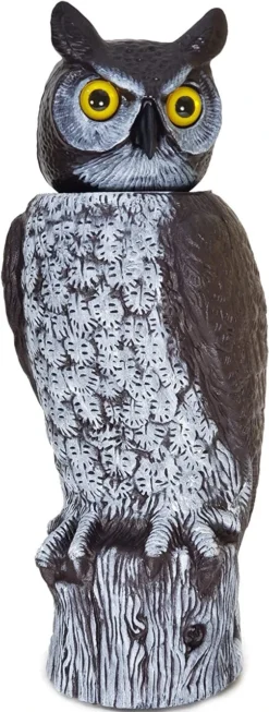 Dalen Natural Enemy Scarecrow Rotating Head Owl, Brown
