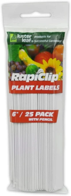 Luster Leaf 6-Inch Rapiclip Plant Labels, 25 Count