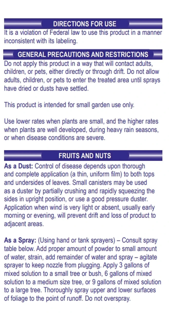 Bonide Ready To Use Copper Fungicide Dust Bordeaux - Billede 4